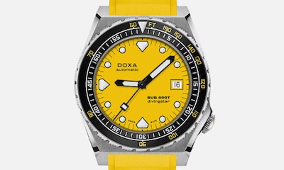 DOXA Sub 600T with yellow dial. Tap to shop the collection image