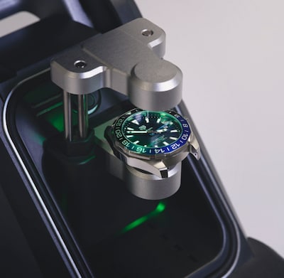 Watch being tested on a device image