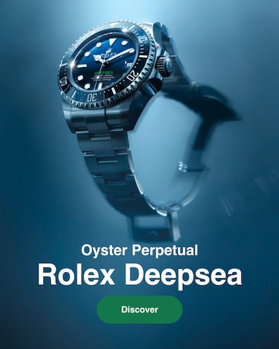 Rolex oyster perpetual deepsea watch image submerged in water - tap to discover all rolex watches image
