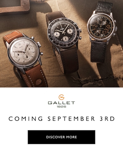 Breitling Gallet Banner with Gallet logo and text Coming September 3rd image